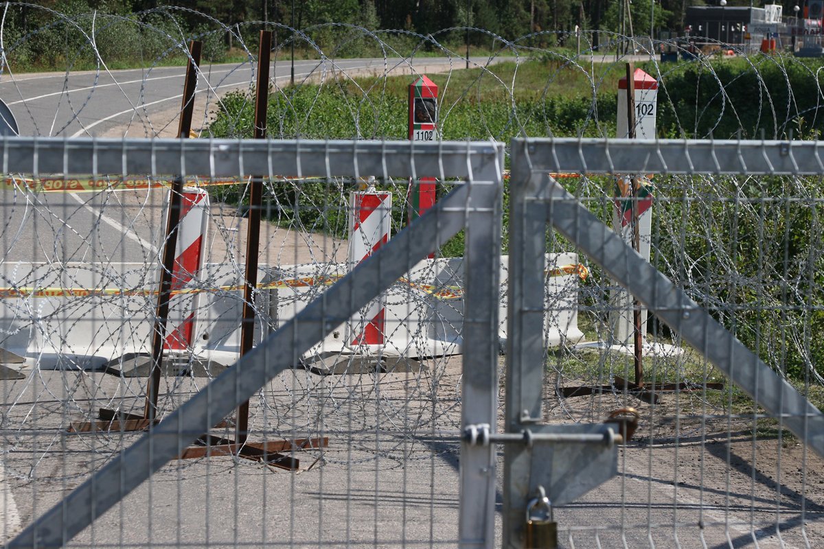 Закрытый пункт пропуска на литовско-белорусской границе в Сумскасе, Литва, 18 августа 2023 года. Фото: EPA