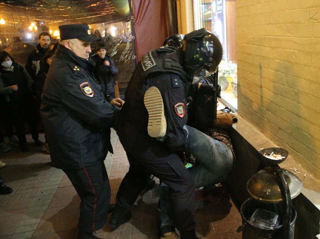 Несанкционированный антивоенный митинг. Москва, 21 сентября 2022 г. Фото: Getty Images